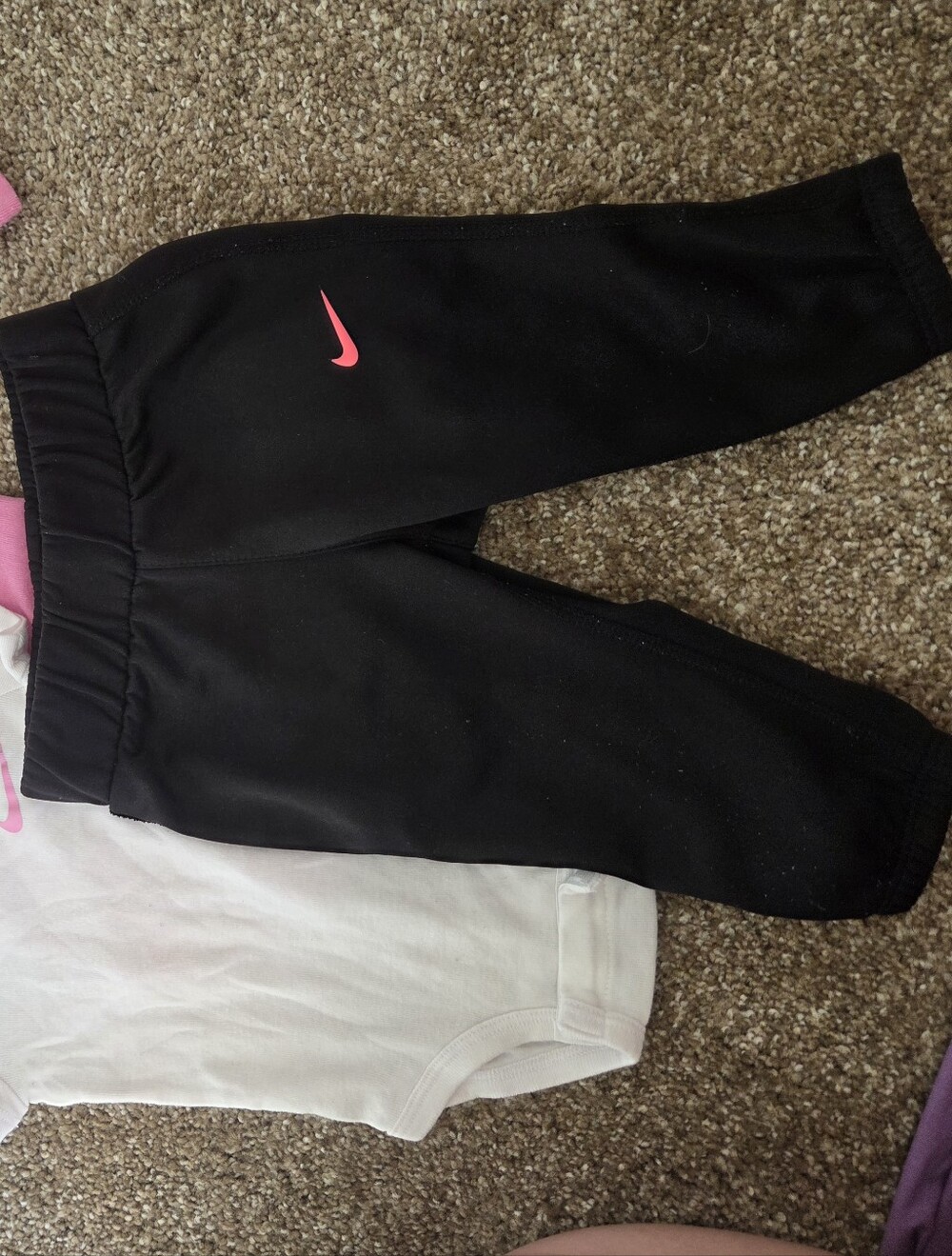 Nike Black Joggers with Pink Swoosh for Kids